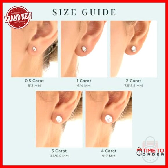 Solid Gold Stud Earrings Oval Cut Cubic Zirconia Women\'s Jewelry
